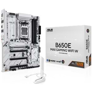 Asus B650E MAX GAMING WIFI W AMD B650 DDR5 M.2 DP/HDMI PCI 5.0 AM5 Anakart