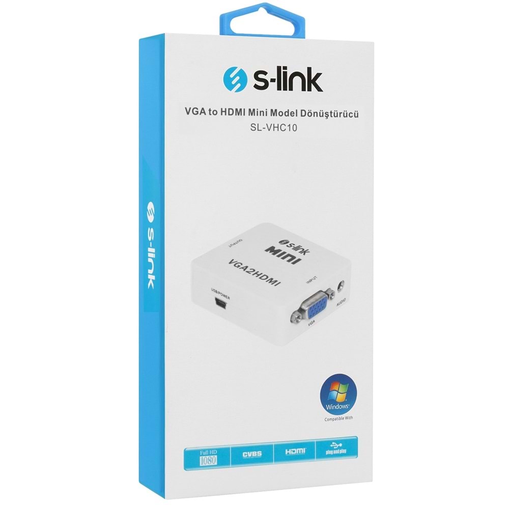 S-link SL-VHC10 VGA To HDMI Mini Model Dönüştürücü