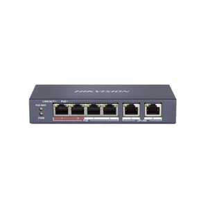 Hikvision DS-3E0106P-E/M 4 Port PoE (38W) 10/100Mbps + 2FE Uplink Switch