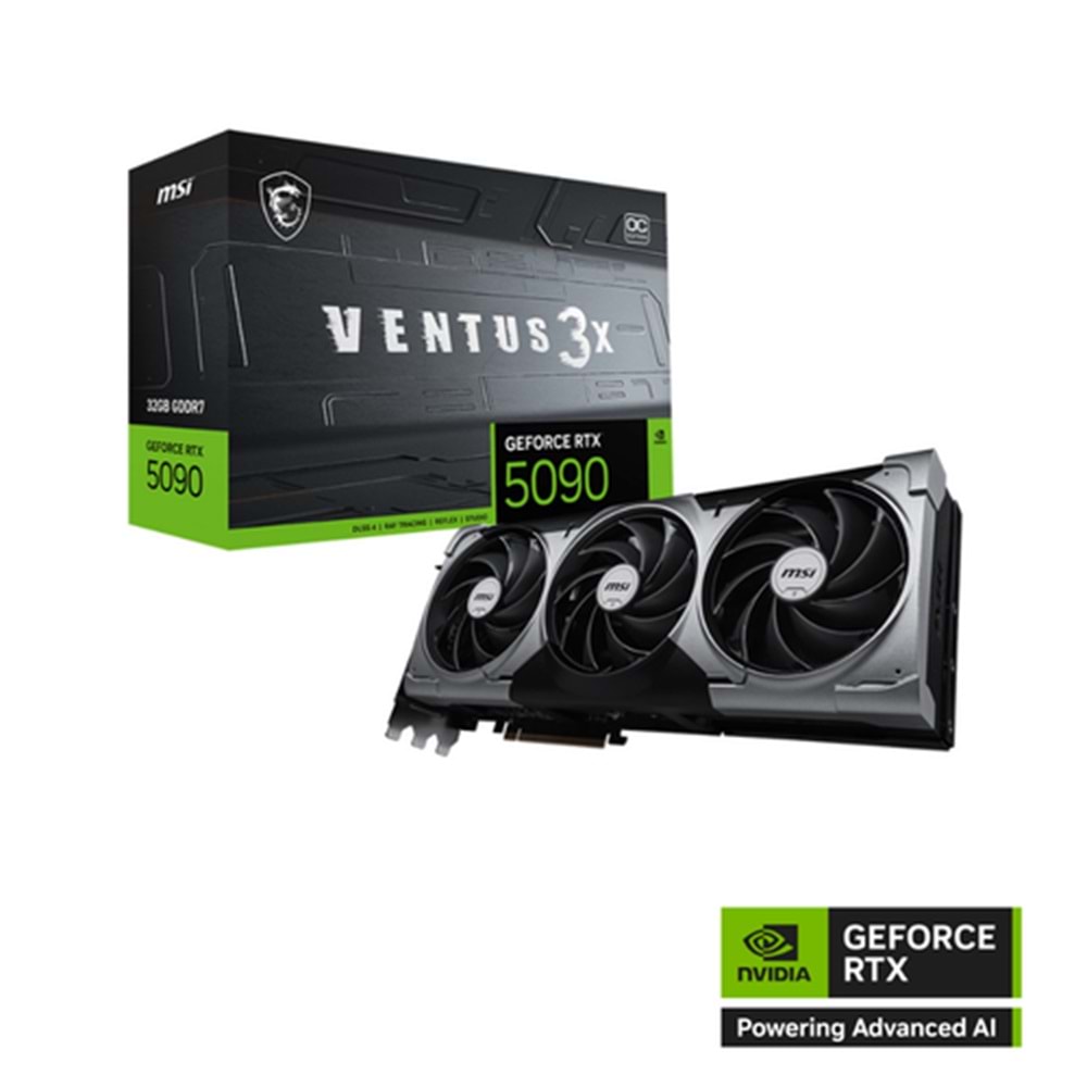 MSI GEFORCE RTX5090 32G VENTUS 3X OC 32GB GDDR7 512BIT 1XHDMI 3XDP Ekran Kartı