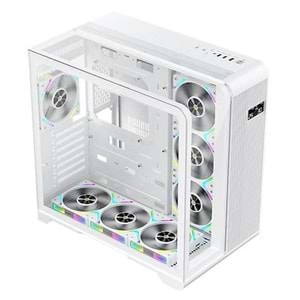 1st Player RT7 Beyaz DIGITAL 850W 80+ Gold Full Modüler 4X12CM ARGB 3 Taraflı Temperli Cam USB 3.0 - TYPE C ATX Kasa