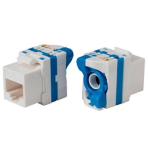 Uranium KJ-UC6-18056DB CAT6 UTP 180 Derece Çevirmeli Keystone Jack Mavi