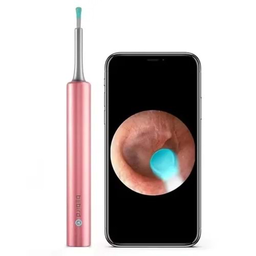 Bebird T5 3MP Kamera 3.5MM Lens Şarjlı Wifi Görüntülü Kulak Temizleyici Pembe