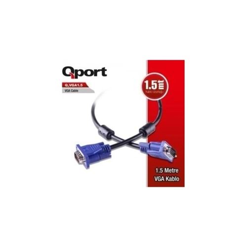Flaxes QPORT Q-VGA1.5 15 PIN FILTRELI VGA KABLO 1.5MT