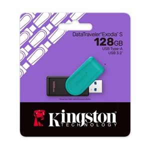 Kingston Exodia S 128GB USB 3.2 Gen Flash Bellek Siyah Turkuaz - DTXS/128GB