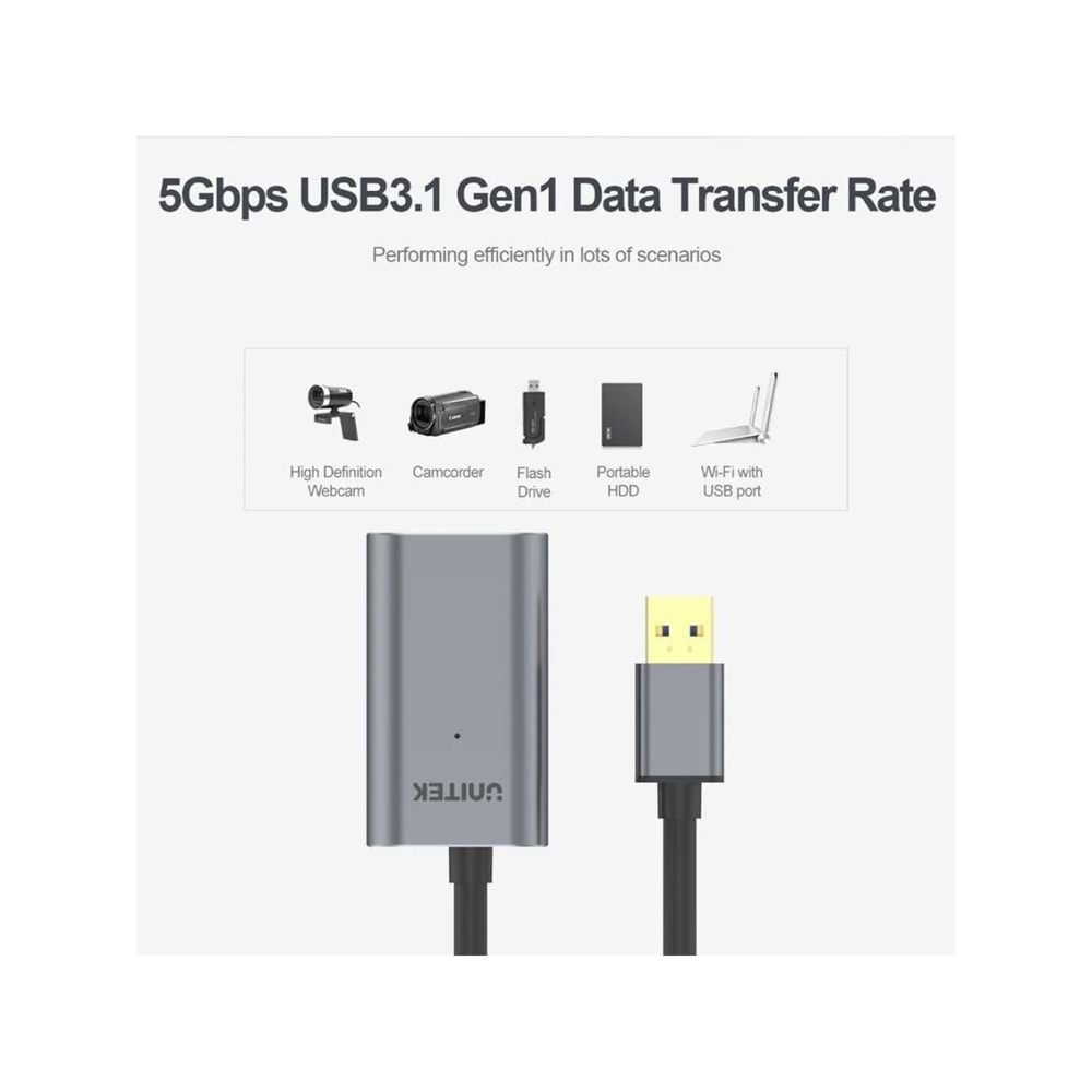 UNITEK USB 3.0 Uzatma Kablosu 10 Metre – Premium Chipset – Y-3005