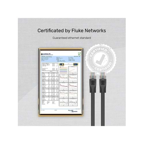 UNITEK CAT6 Patch Kablo 20 Metre Flat 1Gbps – Siyah – C1815GBK