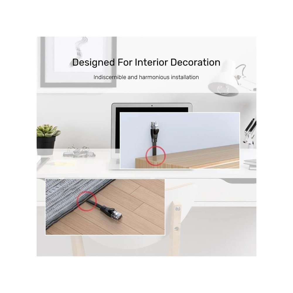 UNITEK CAT6 Patch Kablo 5 Metre Flat 1Gbps – Siyah – C1812GBK