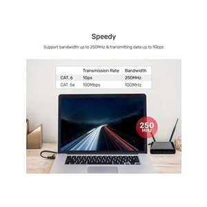 UNITEK CAT6 Patch Kablo 5 Metre Flat 1Gbps – Siyah – C1812GBK