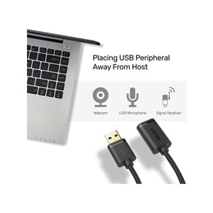 UNITEK USB 3.0 (M) to USB 3.0 (F) Uzatma Kablosu 1.5 Metre – 5Gbps – Y-C459GBK