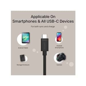 UNITEK Type-C Hızlı Şarj Kablosu 1 Metre – 60W – Y-C477BK