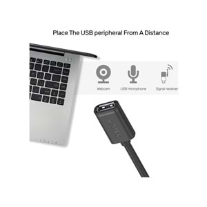 UNITEK USB-A (M) to USB-A (F) Uzatma Kablosu 1.5 Metre – Y-C449GBK
