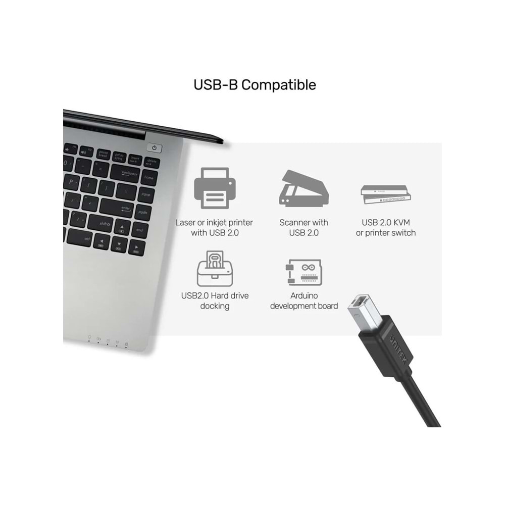 UNITEK USB-A to USB-B Yazıcı Kablosu 3 Metre – Y-C420GBK