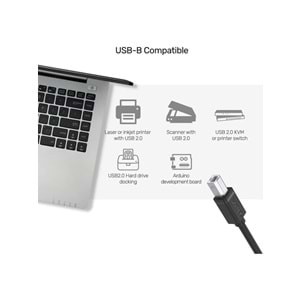 UNITEK USB-A to USB-B Yazıcı Kablosu 3 Metre – Y-C420GBK