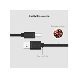 UNITEK USB-A to USB-B Yazıcı Kablosu 3 Metre – Y-C420GBK