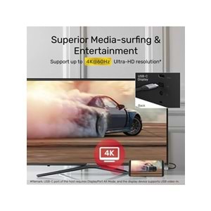 UNITEK USB-C 3.2 Kablosu 1 Metre – 100W PD, 10Gbps, 4K@60Hz – C14082ABK