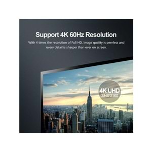 UNITEK DisplayPort 1.2 Kablosu 1.5 Metre – 4K@60Hz – Y-C607BK