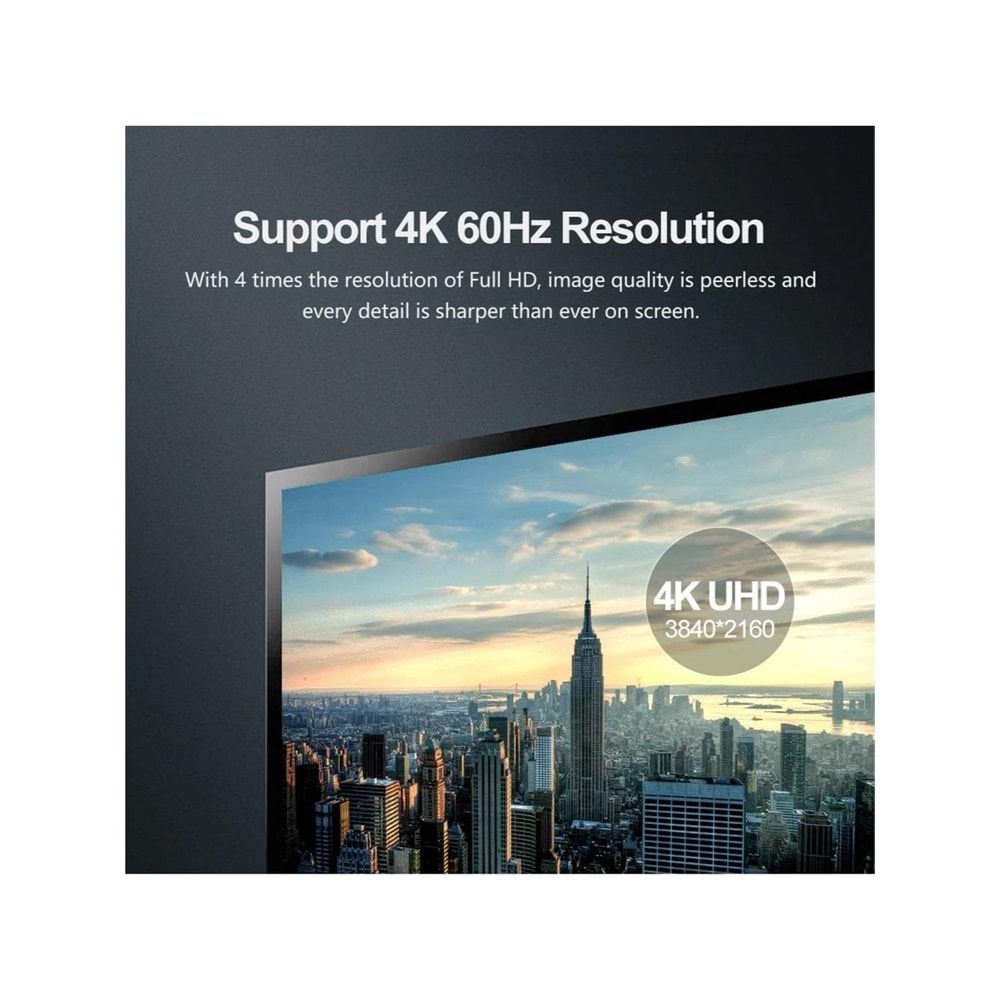 UNITEK DisplayPort 1.2 Kablosu 3 Metre – 4K@60Hz – Y-C609BK