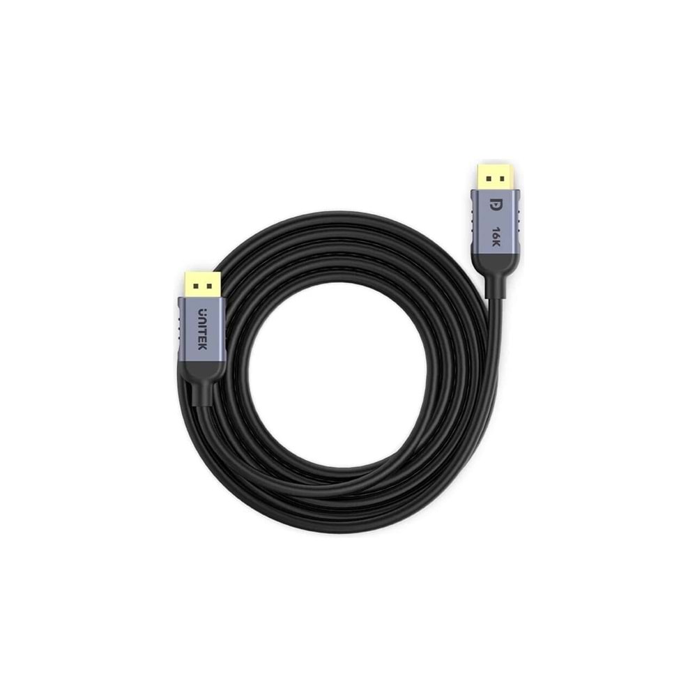 UNITEK DisplayPort 2.1 Kablosu 3 Metre – 16K@60Hz, %100 Bakır – C1626GY01-3M