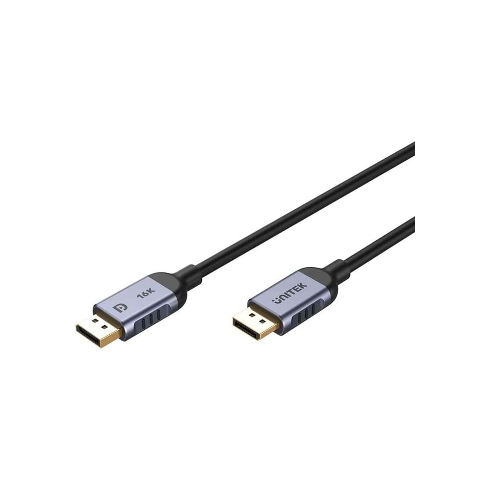 UNITEK DisplayPort 2.1 Kablosu 2 Metre – 16K@60Hz, %100 Bakır – C1626GY01-2M