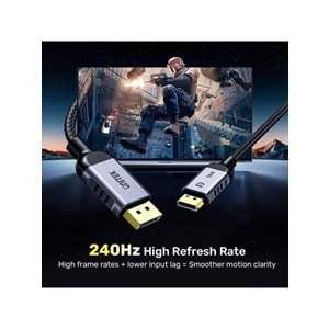 UNITEK DisplayPort 2.1 Kablosu 2 Metre – 16K@60Hz, %100 Bakır – C1626GY01-2M