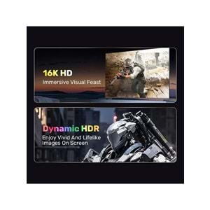 UNITEK DisplayPort 2.1 Kablosu 2 Metre – 16K@60Hz, %100 Bakır – C1626GY01-2M