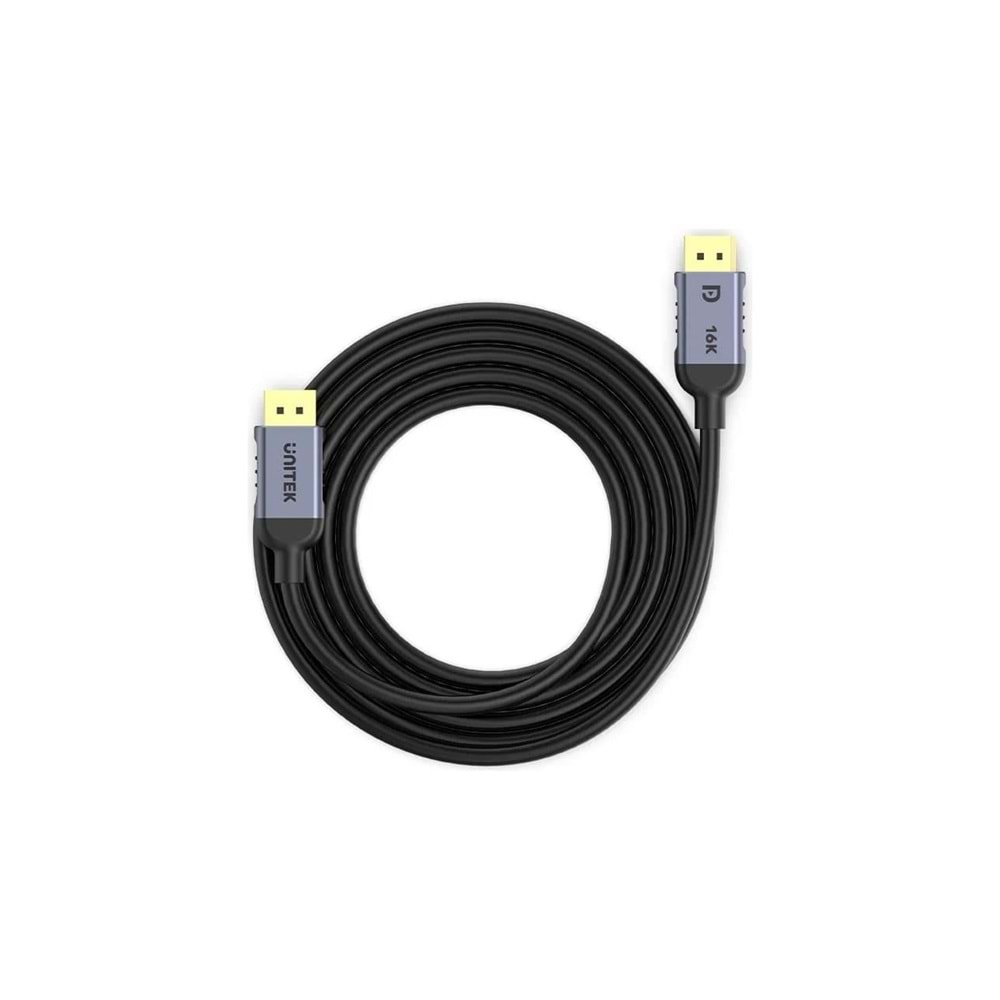 UNITEK DisplayPort 2.1 Kablosu 1.5 Metre – 16K@60Hz, %100 Bakır – C1626GY01-1.5M