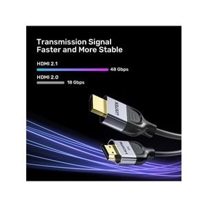 UNITEK HDMI 2.1 Kablosu 1 Metre – 8K@60Hz – C11086GY01-1M