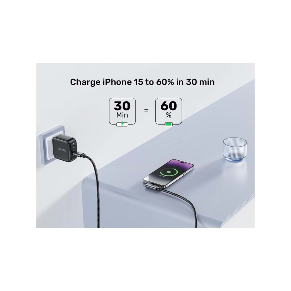 UNITEK Type-C Hızlı Şarj Kablosu 90 Derece 2 Metre – 100W – C14123BK-2M