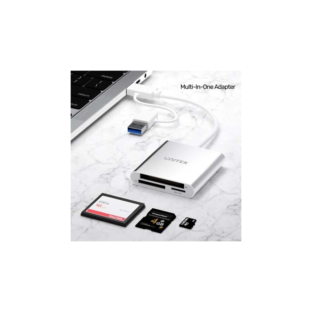 UNITEK USB-C/A to Hafıza Kart Okuyucu – SD/CF/Micro SD – 5Gbps – Y-9313D