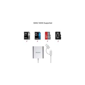 UNITEK USB-C/A to Hafıza Kart Okuyucu – SD/CF/Micro SD – 5Gbps – Y-9313D