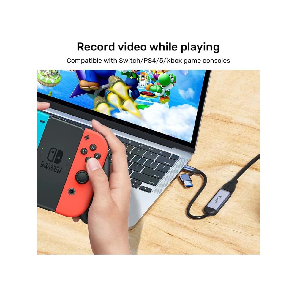 UNITEK 4K Video Capture Kart – HDMI to USB-C/A – V1167A