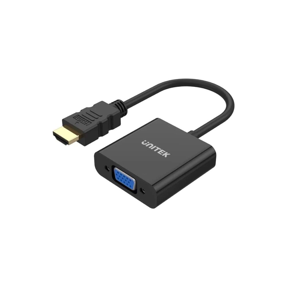 UNITEK HDMI to VGA Dönüştürücü – Ses Destekli – 1080P@60Hz – Y-6333