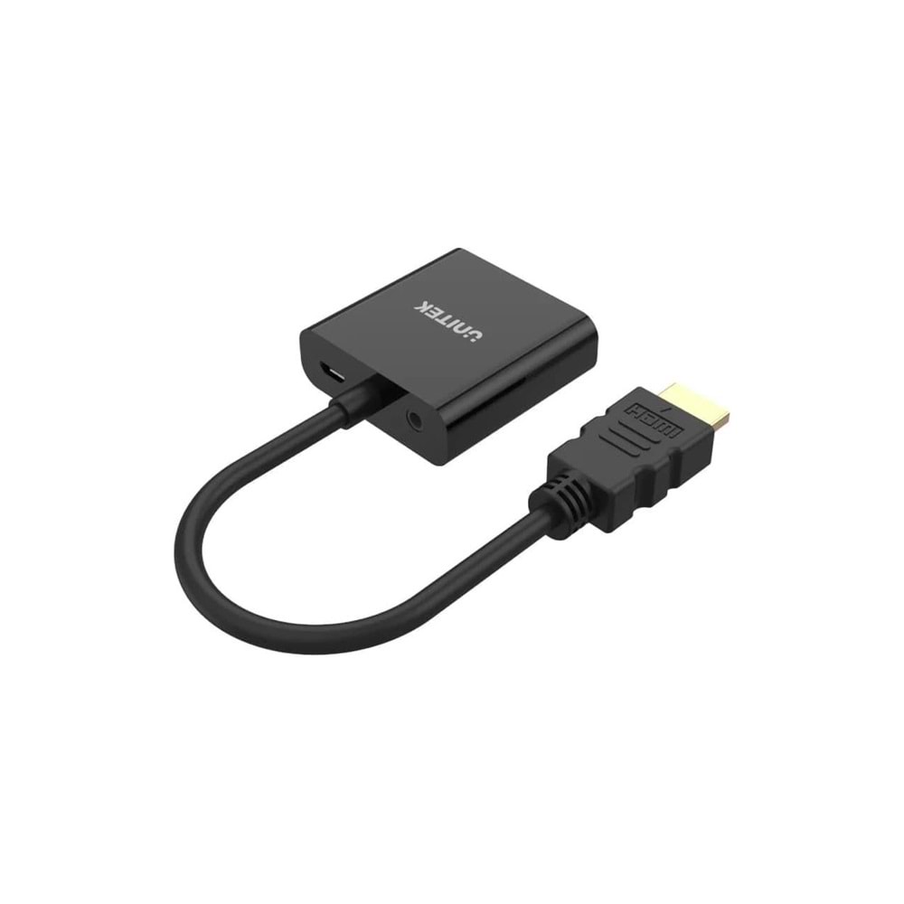 UNITEK HDMI to VGA Dönüştürücü – Ses Destekli – 1080P@60Hz – Y-6333