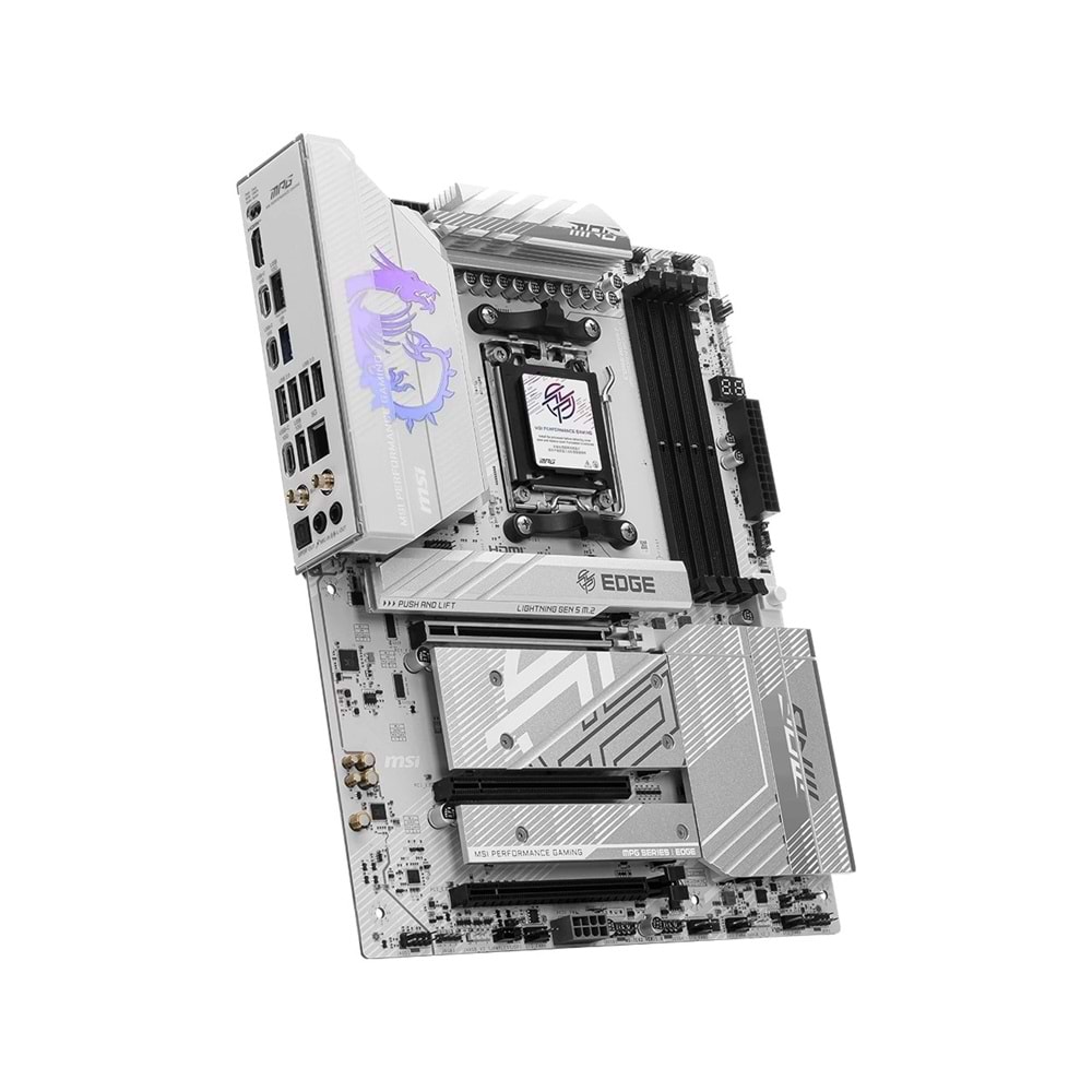MSI MPG B850 EDGE Ti WiFi AM5 DDR5 8400MHz(OC) ATX Anakart (4xM.2, HDMI, Wi-Fi 7, 5G LAN)