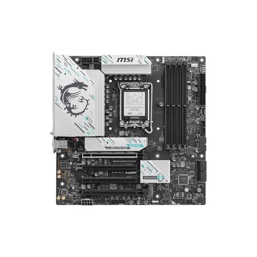 MSI B860M GAMING PLUS WiFi mATX Anakart 1851 DDR5 8600MHz(OC), 3xM.2, TB4, Wi-Fi 7, 5G LAN