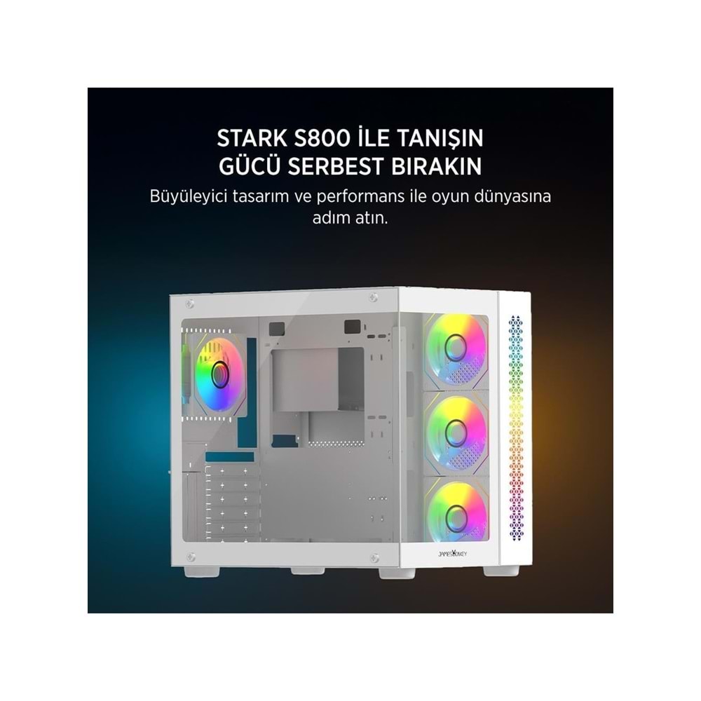 James Donkey Stark S800 4X ARGB Beyaz Gaming Kasa
