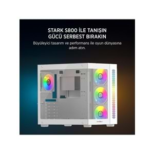 James Donkey Stark S800 4X ARGB Beyaz Gaming Kasa