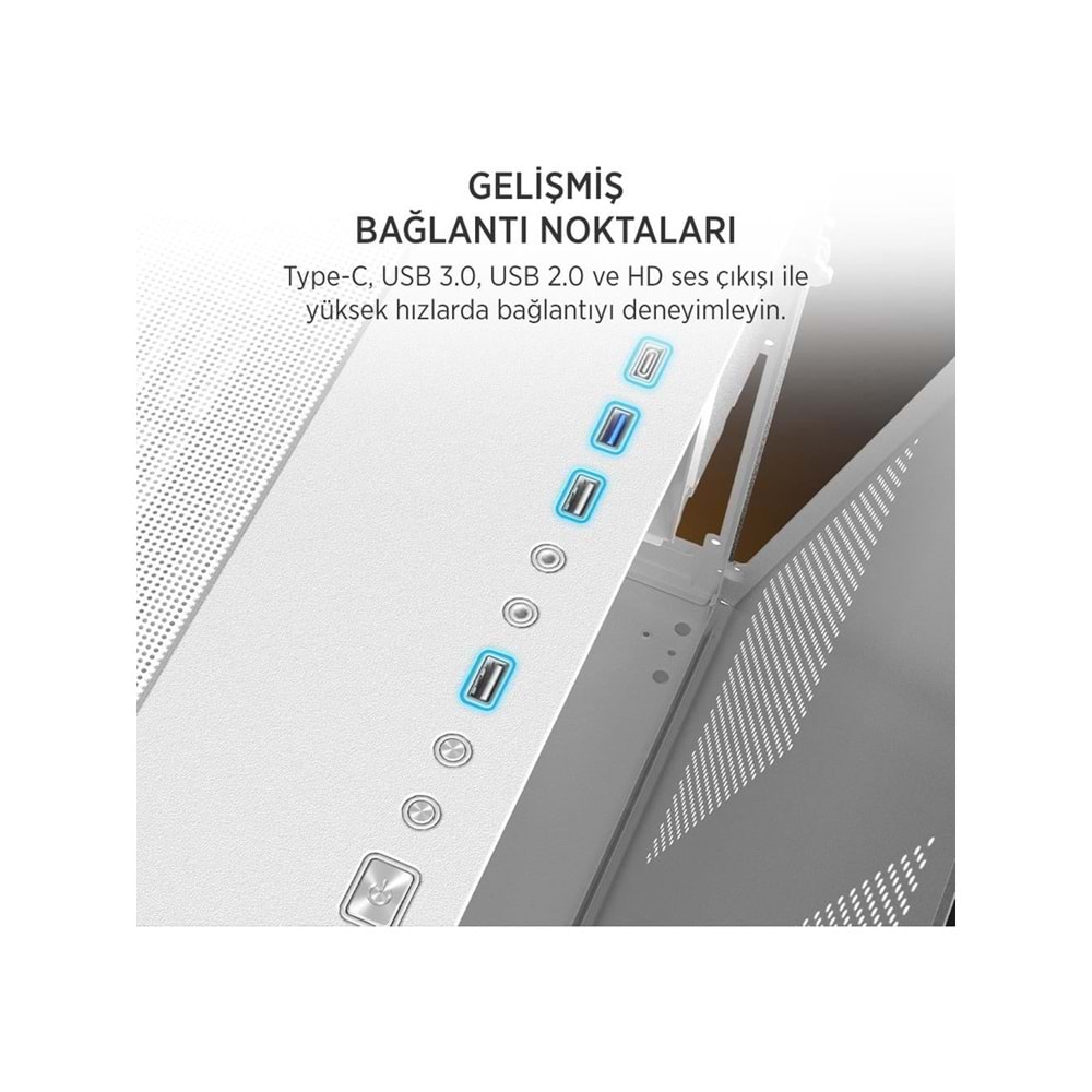 James Donkey Stark S800 4X ARGB Beyaz Gaming Kasa