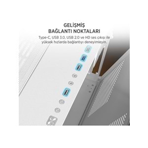 James Donkey Stark S800 4X ARGB Beyaz Gaming Kasa