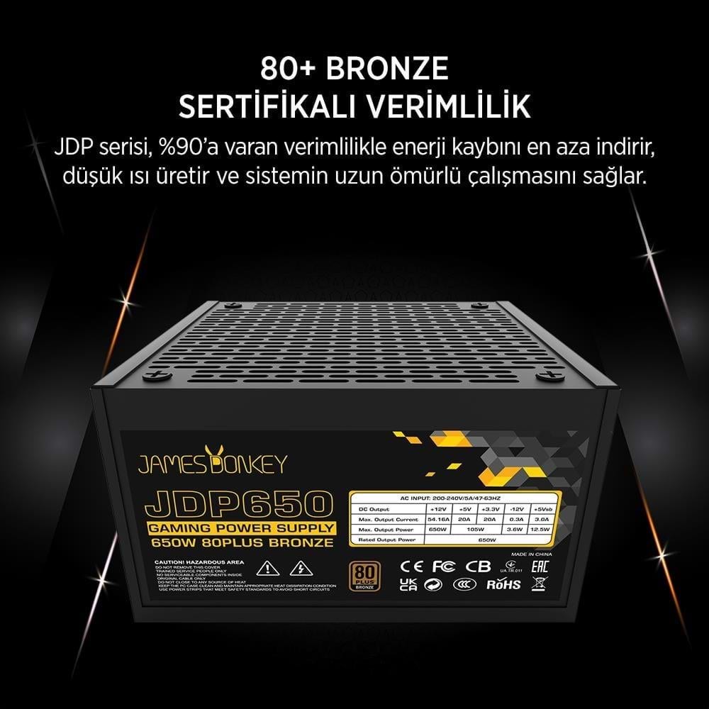 James Donkey JDP650 APFC 12CM 80+ Bronze 650W PSU