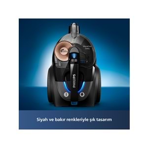 Philips Marathon Ultimate XB7150/07 Toz Torbasız Elektrikli Süpürge 900W - Gri