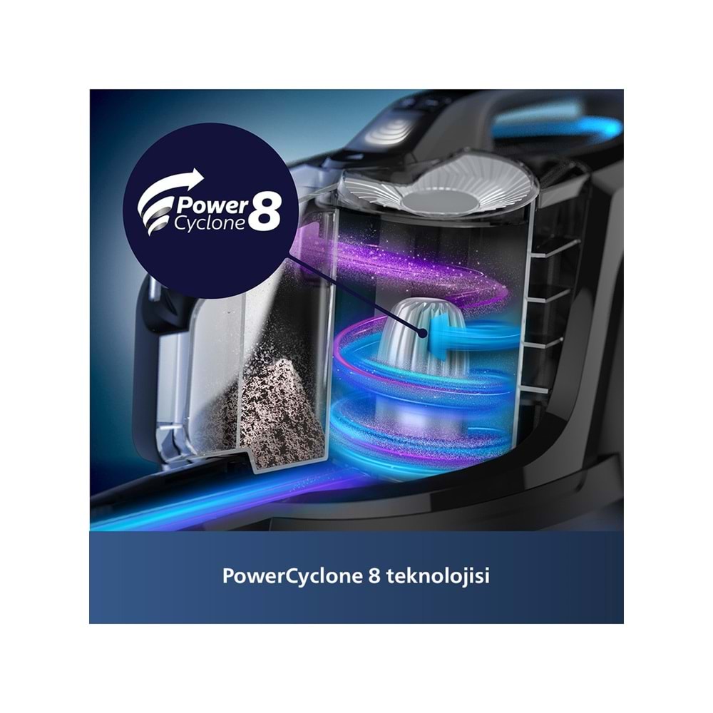 Philips Marathon Ultimate XB7150/07 Toz Torbasız Elektrikli Süpürge 900W - Gri