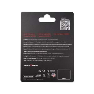 Patriot Viper VP4300 Lite 2TB 7400/6400MB/s Gen4 x4 NVMe M.2 SSD Disk (VP4300L2TBM28H)