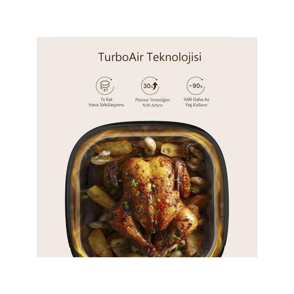 Proscenic T22 Air Fryer 5L Yağsız Fritöz – Geniş Kapasiteli Sessiz ve Dokunmatik Ekranlı Airfryer