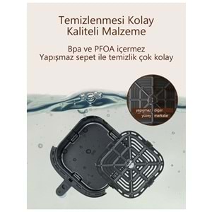 Proscenic T22 Air Fryer 5L Yağsız Fritöz – Geniş Kapasiteli Sessiz ve Dokunmatik Ekranlı Airfryer