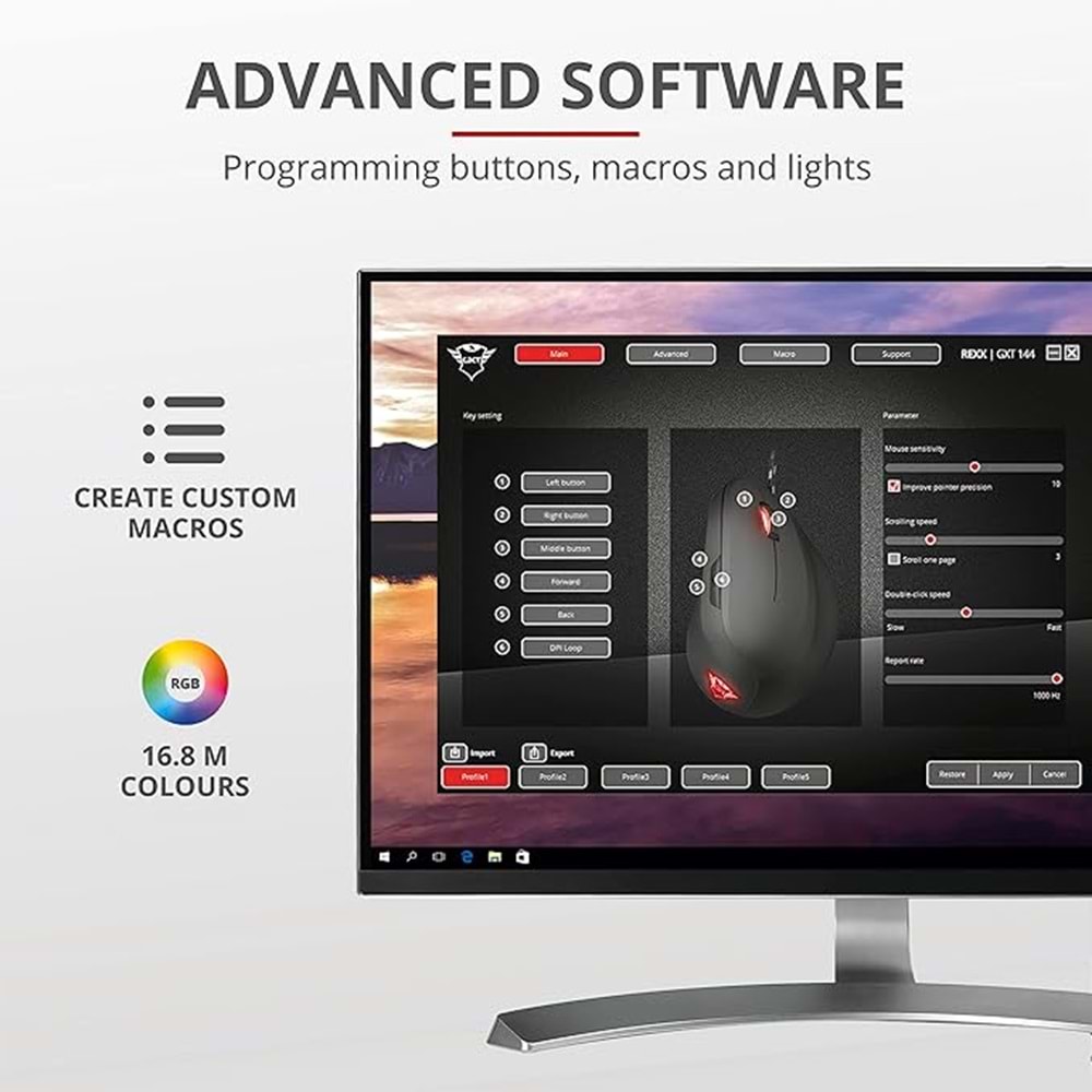 TRUST 22991 GXT144 Ergonomik Gaming Mouse