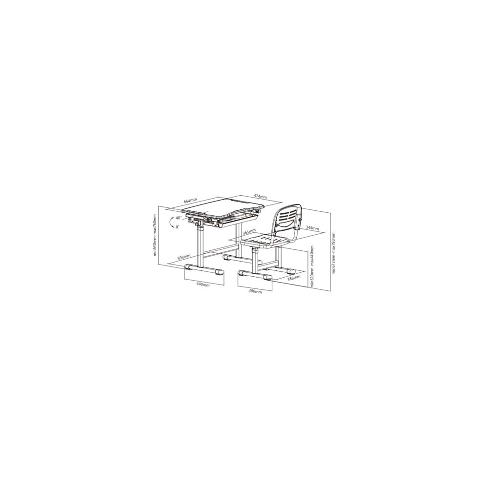 Digitus DA-90900 Ayarlanabilir Çocuk Masası Mavi