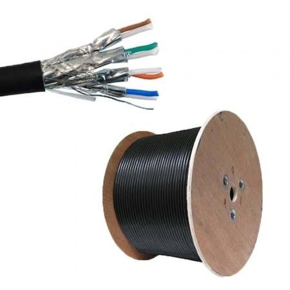 HCS Cat7 Siyah S/FTP Outdoor Makara Kablo (1000m)