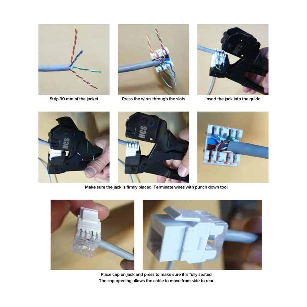 HCS 4 Per RJ45 PD Jack Sıkma Pensesi